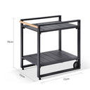 Balmoral Outdoor Aluminium and Teak Bar Cart on Wheels