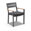 Tuscany 10 Seat with Capri chairs with Teak Arm Rests in Charcoal