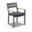 Tuscany 10 Seat with Capri chairs with Teak Arm Rests in Charcoal