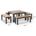 Balmoral Low Dining Coffee Table with 4 Bench Seats