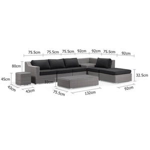 Milano Outdoor Chaise Lounge with built in Corner Table - Package K