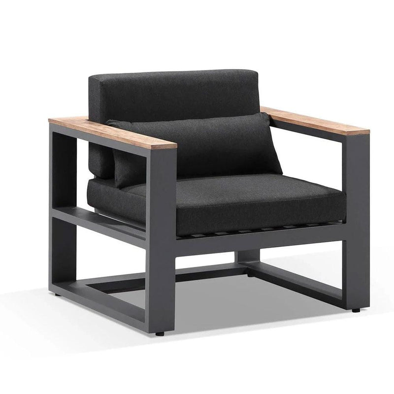 Balmoral 1 Seater Outdoor Aluminium and Teak Arm Chair
