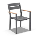 Balmoral 2.5m Teak Top Aluminium Table with 4 Bench Seats and 2 Chairs