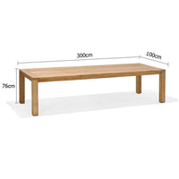 Cancun 3m Outdoor Recycled Teak Timber Lifestyle Garden Dining Table