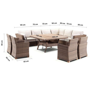 Coco 11 piece Lounge and Dining Setting