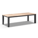 Balmoral 2.5m Teak Top Aluminium Table with 4 Bench Seats and 2 Chairs