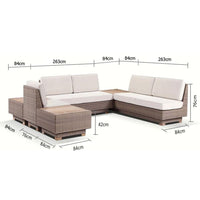 Acapulco Package B Outdoor Wicker and Teak Modular Lounge Setting