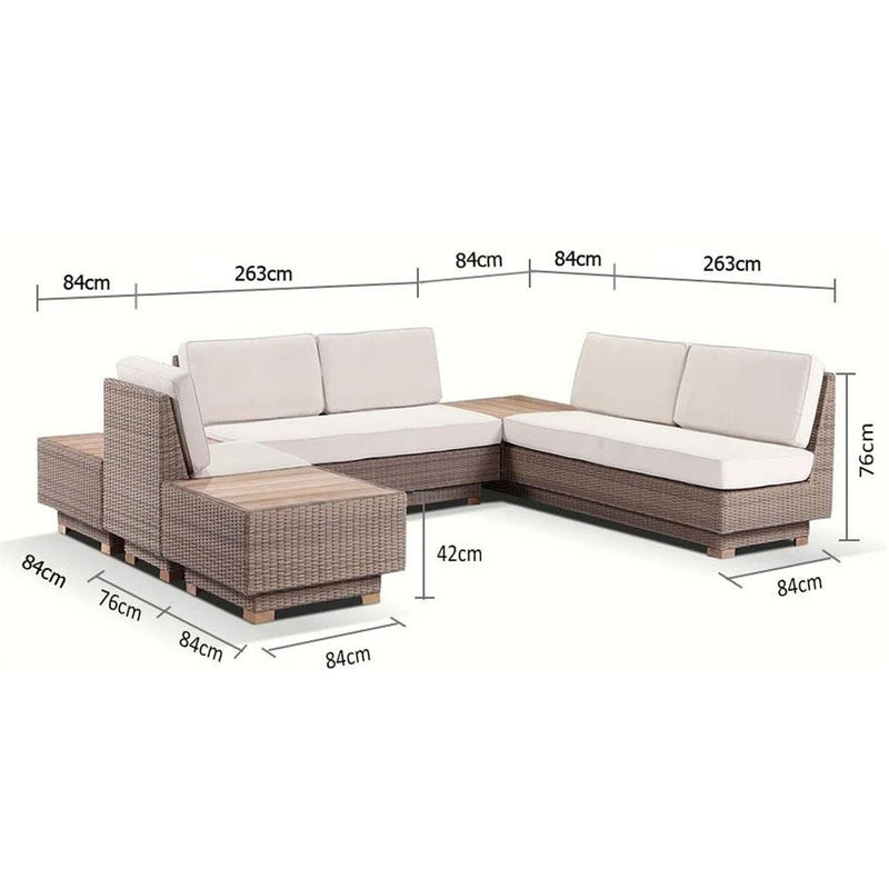 Acapulco Package B Outdoor Wicker and Teak Modular Lounge Setting