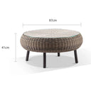 Plantation Hamptons Outdoor Round Wicker Coffee Table