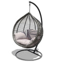 Oceana Outdoor Hanging Egg Chair in Slate Grey with Stand