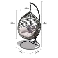 Oceana Outdoor Hanging Egg Chair in Slate Grey with Stand