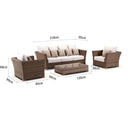 Coco 3+1+1 Seater Outdoor Wicker Lounge with Coffee Table