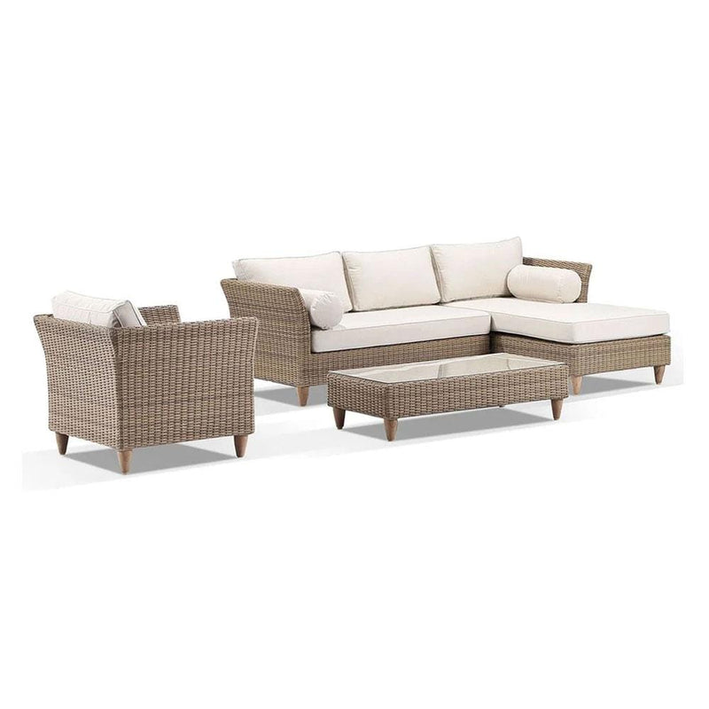 Carolina Outdoor Chaise Lounge with Arm Chair & Coffee Table