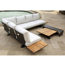 Venice Aluminium Corner Lounge with Built in Timber Side tables