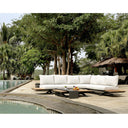 Venice Aluminium Corner Lounge with Built in Timber Side tables