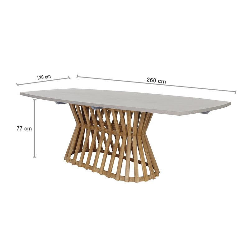 Waverley 2.6m Outdoor Concrete Look Dining Table