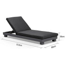 Santorini Aluminium Sun Lounge in Charcoal w/ Side Table