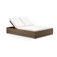 Breeze Double Sun Lounge with Side Table in Half Round Wicker