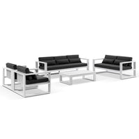 Santorini 3+2+1+1 Outdoor Aluminium Lounge Set with Coffee Table
