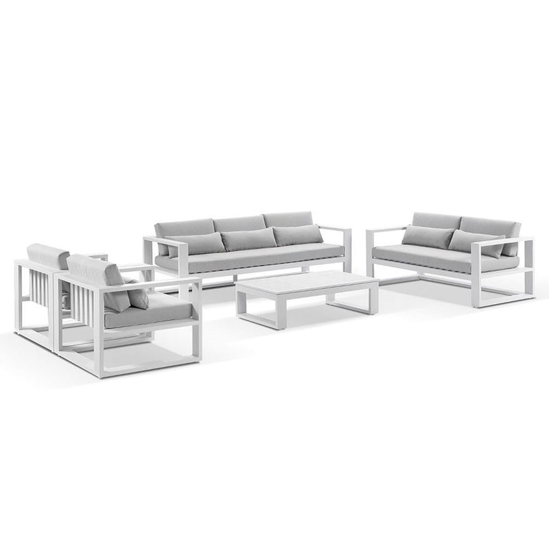 Santorini 3+2+1+1 Outdoor Aluminium Lounge Set with Coffee Table