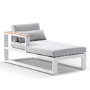 Balmoral Outdoor Aluminium and Teak Timber Daybed Chaise Lounge