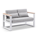 Balmoral 2 Seater Outdoor Aluminium and teak Lounge