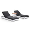 Santorini Aluminium Sun Lounge Set in White w/ Side Table