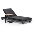 Santorini Aluminium Sun Lounge in Charcoal w/ Side Table