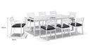 Capri 9 Pcs Dining Setting in White