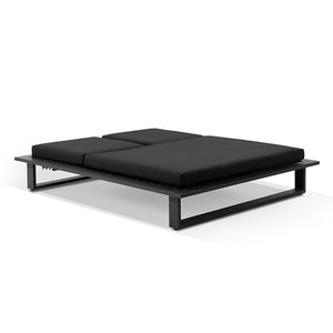 Arcadia Double Aluminium Sun Lounge in Charcoal