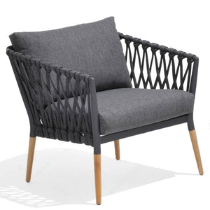 Silas Outdoor Charcoal Rope Arm Chair