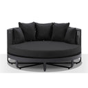 Cannes Outdoor Round Aluminium and Rope Daybed Lounge in Charcoal