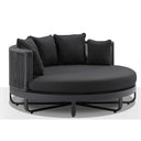 Cannes Outdoor Round Aluminium and Rope Daybed Lounge in Charcoal
