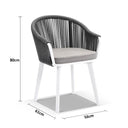 Southport Outdoor 2.17m Aluminium and Ceramic Table with 8 Alpine Rope Chair