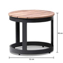 Santorini Aluminium Double Sun Lounge in Charcoal with Balmoral Teak Round Side Table