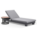Santorini Aluminium Sun Lounge in Charcoal w/ Round Table