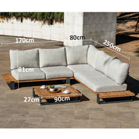 Tulum Outdoor Corner Lounge Setting with Coffee Table