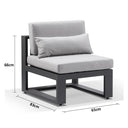 Balmoral Single Modular Outdoor Aluminium and Teak Lounge