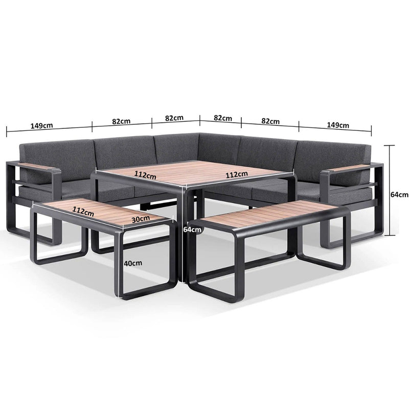 Georgia Outdoor Dining and Lounge Setting with Benches