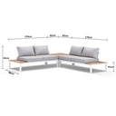 Nova Package B - Outdoor White Aluminium Modular Corner Lounge