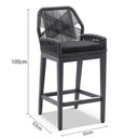 Hugo Outdoor Aluminium and Rope Bar Stool