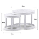 Hugo Outdoor Round Ceramic and Aluminium Coffee Table Set