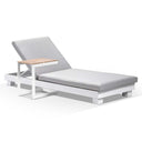 Santorini Aluminium Sun Lounge in White w/ Side Table