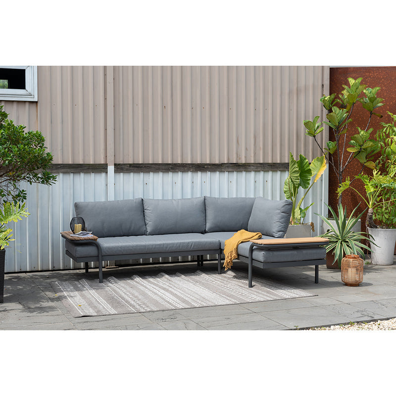 Geelong Outdoor Teak Timber and Aluminium Corner Lounge