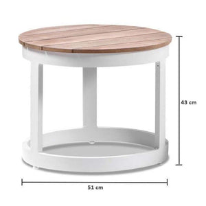 Balmoral Aluminium Double Sun Lounge in White with Round Side Table