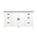 Ashton Buffet Sideboard in Brushed White with Grey Timber Top