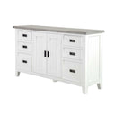 Ashton Buffet Sideboard in Brushed White with Grey Timber Top