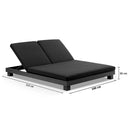 Santorini Aluminium Double Sun Lounge in Charcoal