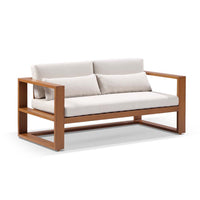 Santorini 3+2+1+1 Outdoor Aluminium Lounge Set with Coffee Table in Teak Timber Look Finish