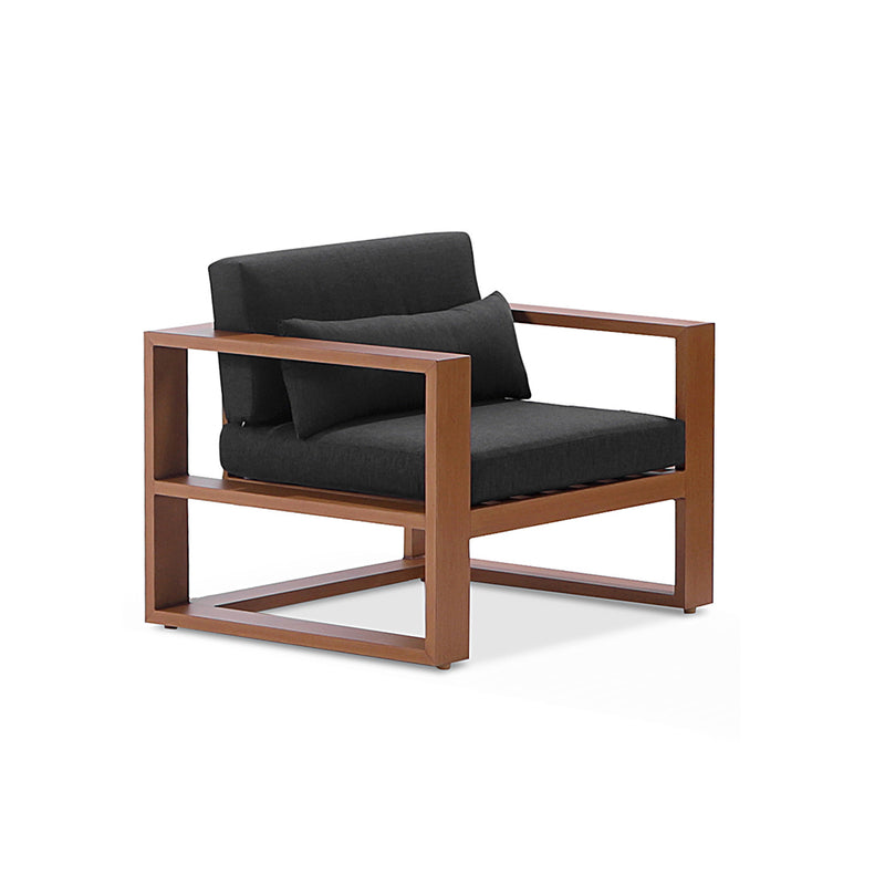 Santorini 1 Seater Outdoor Aluminium Arm Chair in Teak